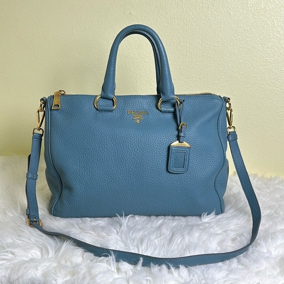 💯Authentic Prada Blue Leather Women's Bag🍀 - Picture 1 of 16